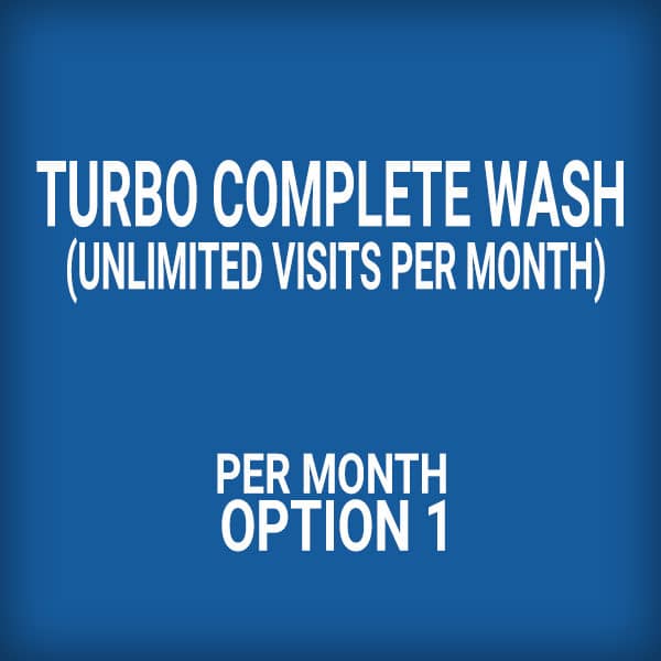Turbo complete wash (unlimited visits per month) with blue gift card