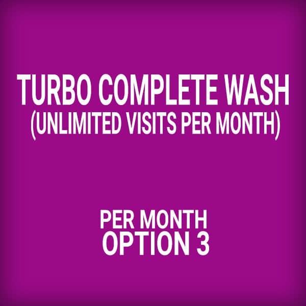 Turbo complete wash (unlimited visit per month) with purple gift card